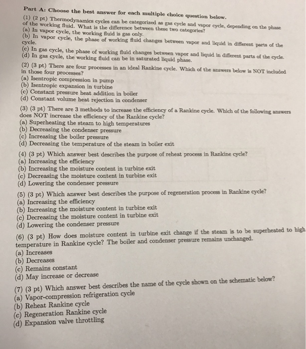 Solved Part A: Choose the best answer for each multiple | Chegg.com