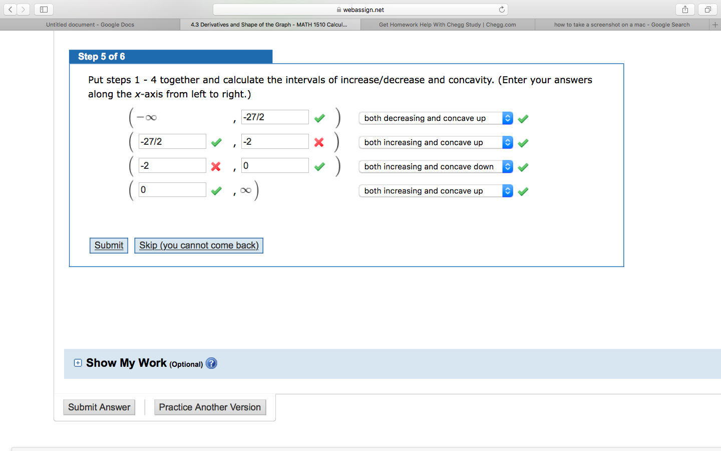 Solved Webassign Net Untitled Document Google Docs 4 3