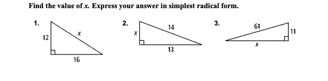 Solved Find the value of x. Express your answer in simplest | Chegg.com