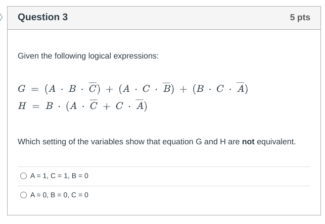 Solved Given The Following Logical Expressions: | Chegg.com