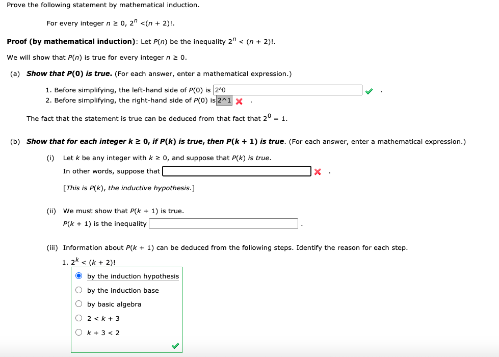 Solved Prove The Following Statement By Mathematical | Chegg.com