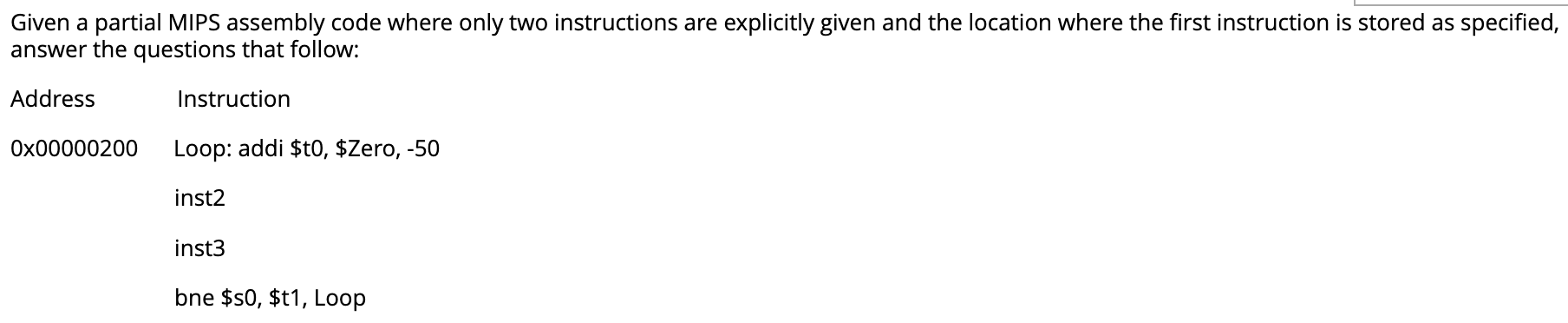 Solved Given a partial MIPS assembly code where only two | Chegg.com