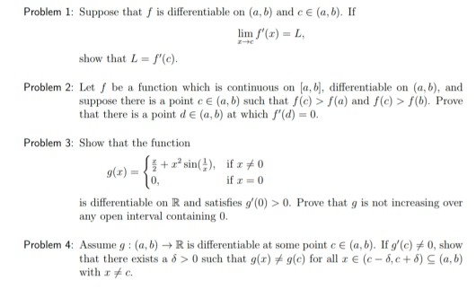 Solved Problem 1 Suppose That F Is Differentiable On A Chegg Com