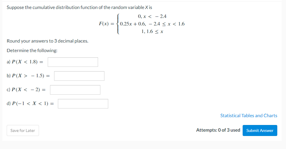 Solved Determine the cumulative distribution function for | Chegg.com