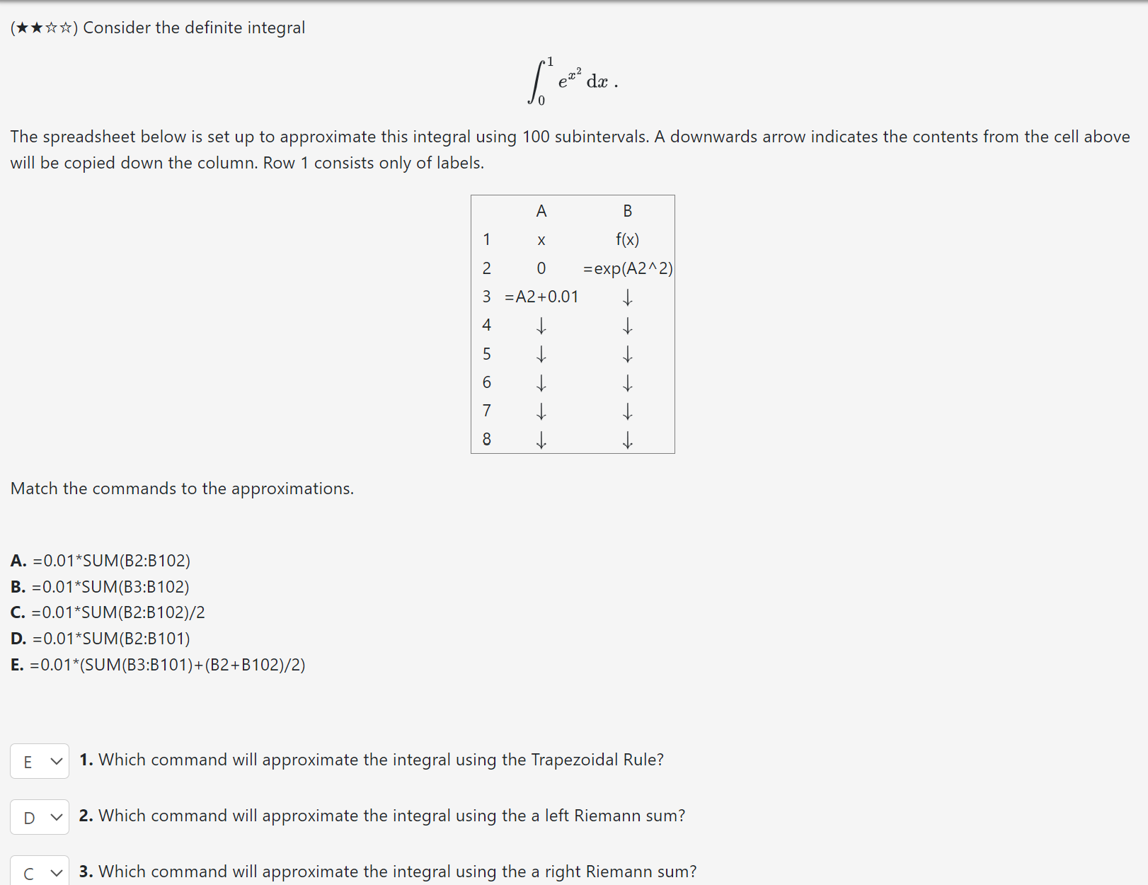 Solved Consider the definite integral∫01ex2dx.The | Chegg.com