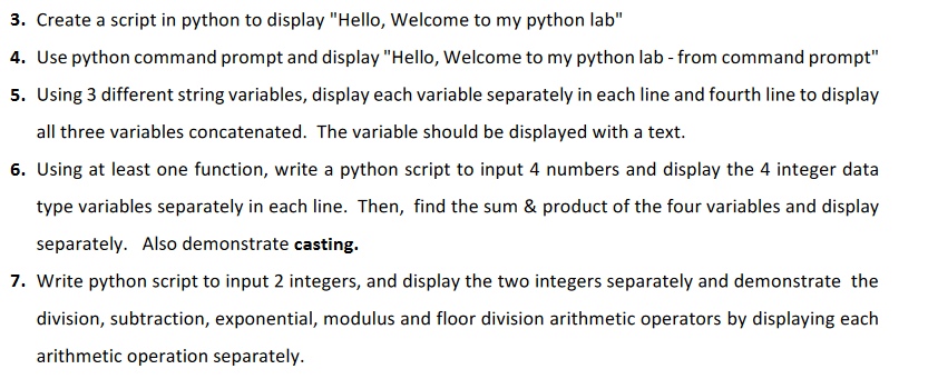 Solved 3. Create a script in python to display 