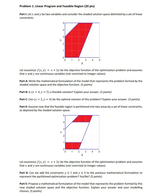 Solved Problem 1: Linear Program and Feasible Region (20 | Chegg.com
