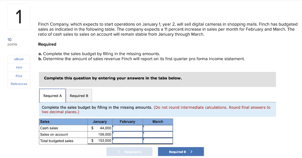 Solved Finch Company, which expects to start operations on