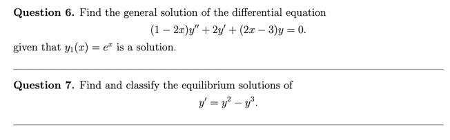 Solved Question 6. Find the general solution of the | Chegg.com
