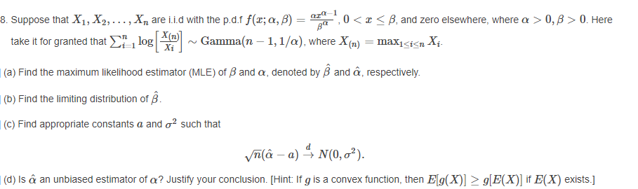 Solved Oz02 1 8 Suppose That X1 X2 Are I I D W Chegg Com