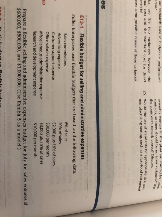 Solved Are Standards Used In Budgetary Performance Ation Chegg