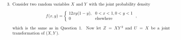 Solved 3. Consider two random variables X and Y with the | Chegg.com