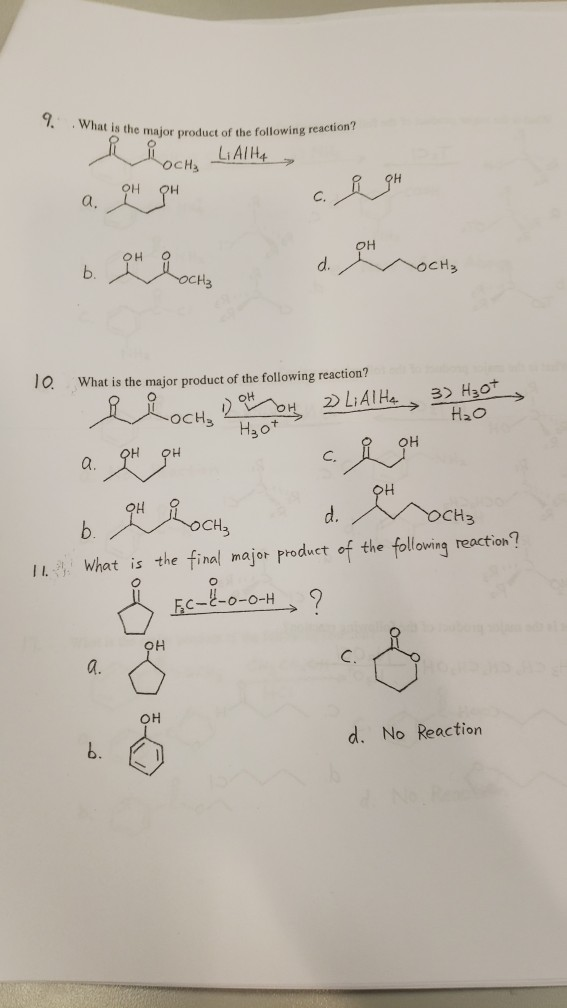 Solved at is the major product of the following reaction? | Chegg.com