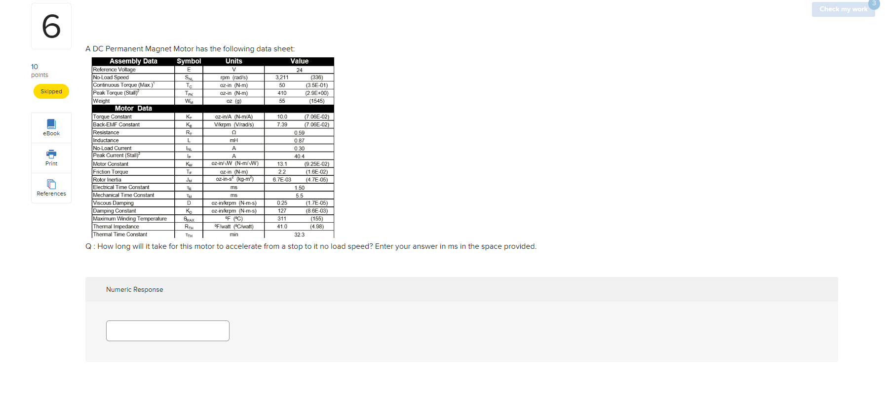 Solved Data: Question: When the DC motor is made to