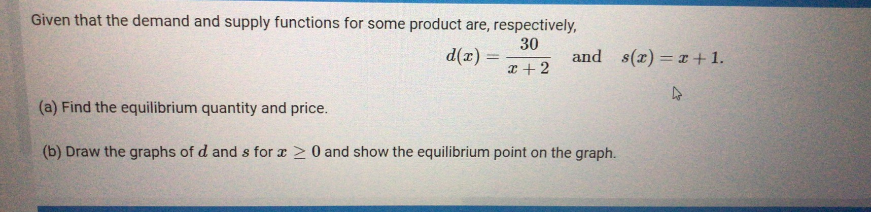 Solved Given that the demand and supply functions for some | Chegg.com
