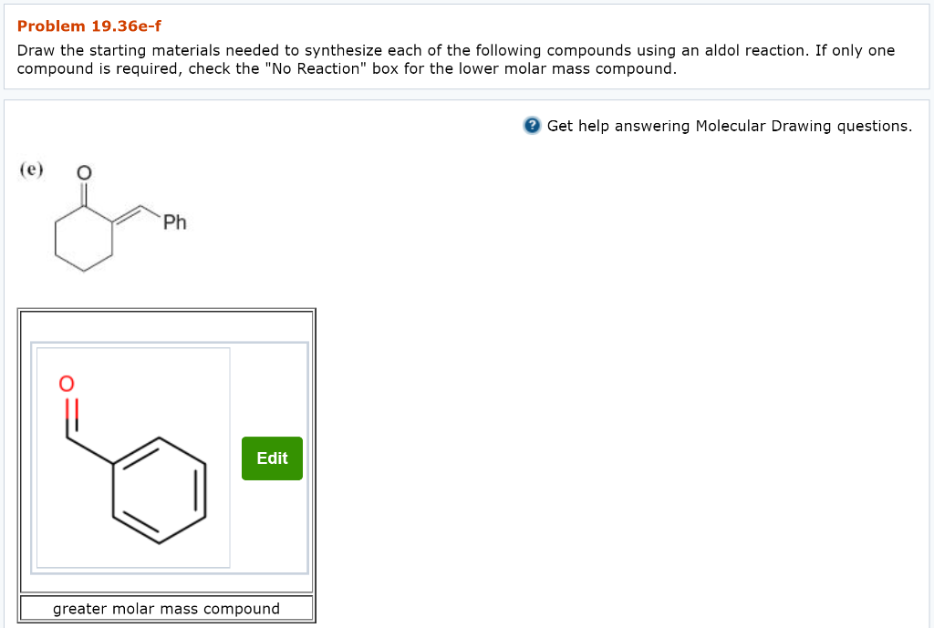 Solved Problem 19.36e-f Draw the starting materials needed | Chegg.com