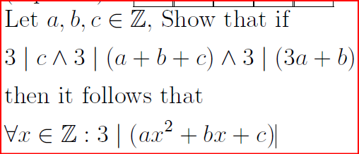 Solved Let A; B; C 2 Z, Show That If 3 J C ^ 3 J (a + B + C) | Chegg.com