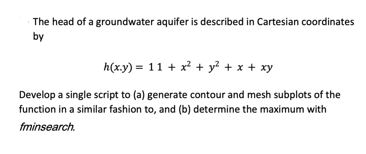 Solved The head of a groundwater aquifer is described in | Chegg.com