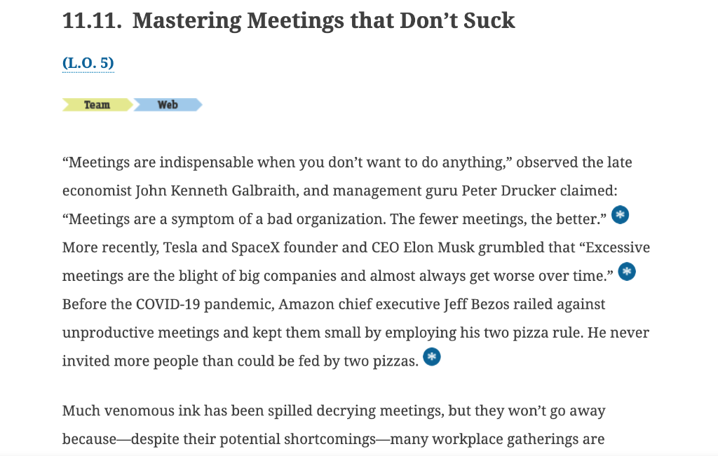 Solved 11.11. Mastering Meetings that Don't Suck (L.O. 5) | Chegg.com