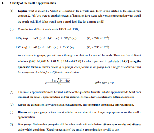 Solved Validity of the small x approximation (a) Explain | Chegg.com