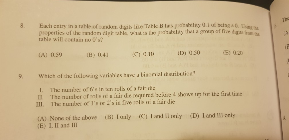 Solved The Each Entry In A Table Of Random Digits Like Table | Chegg.com