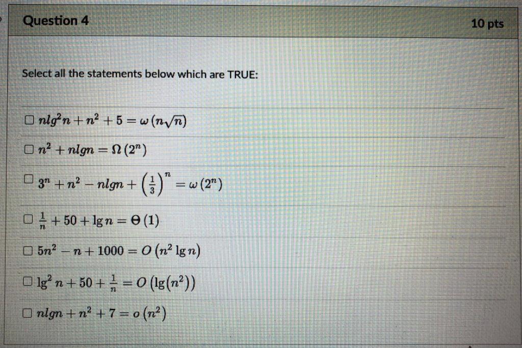 Solved Question 4 10 pts Select all the statements below | Chegg.com