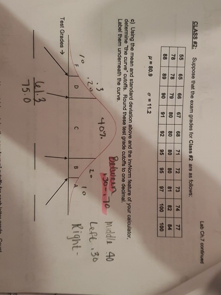 ... Lab Exam Suppose #2: That The CLASS Continued Ch.7