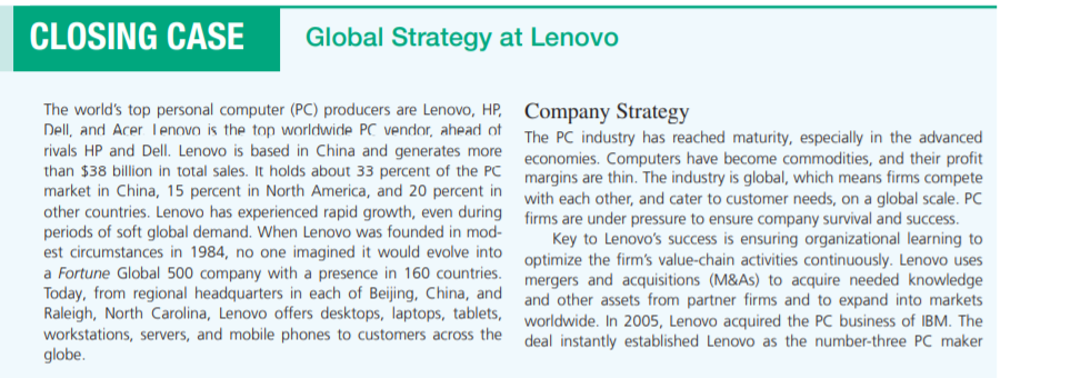 global strategy at lenovo case study