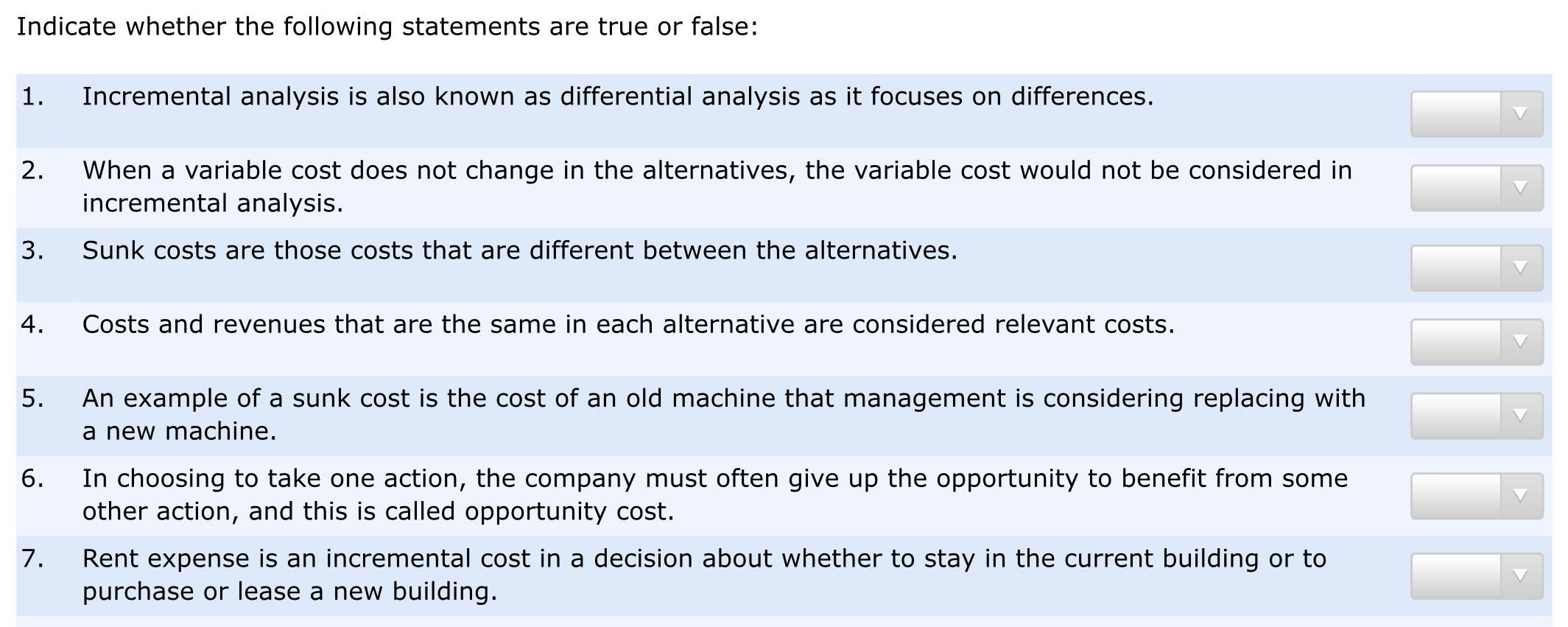 Solved Indicate Whether The Following Statements Are True Chegg Com