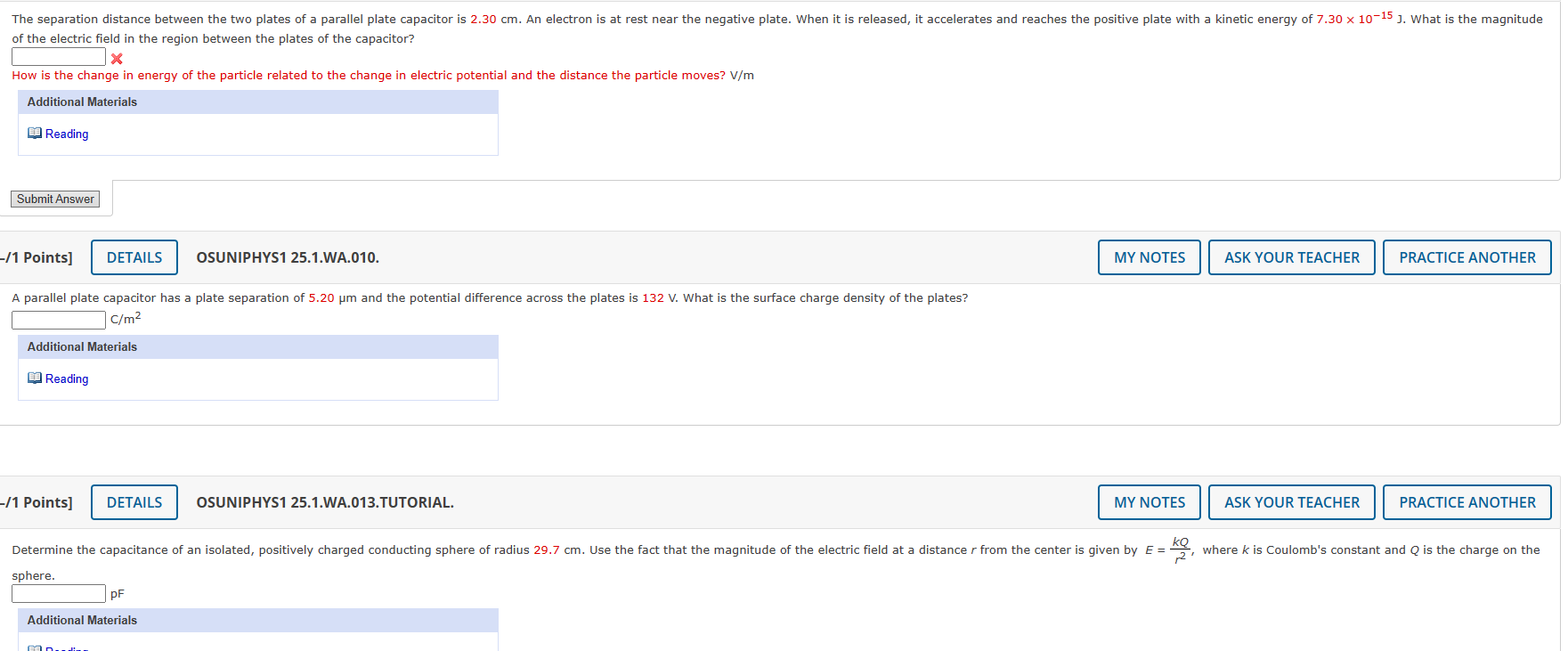 Solved of the electric field in the region between the | Chegg.com