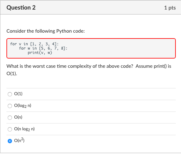 Solved What is the worst case time complexity of the above | Chegg.com
