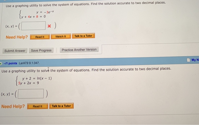 Solved Use a graphing utility to solve the system of | Chegg.com