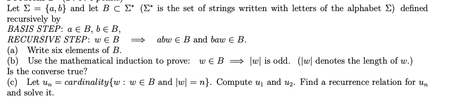 Solved Let = {a,b} and let B C E* (** is the set of strings | Chegg.com