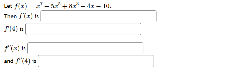 f prime ( x )= 6x 5 7