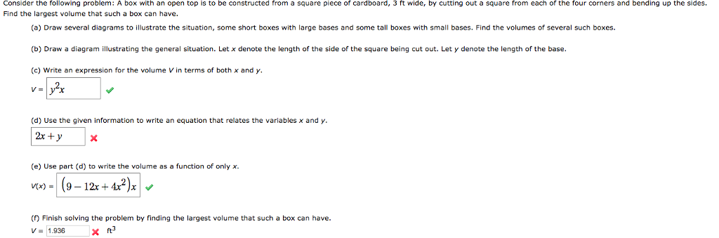 Solved Consider the following problem: A box with an open | Chegg.com