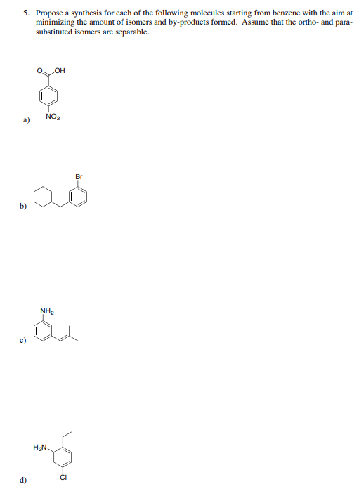 Solved 5. Propose a synthesis for each of the following | Chegg.com