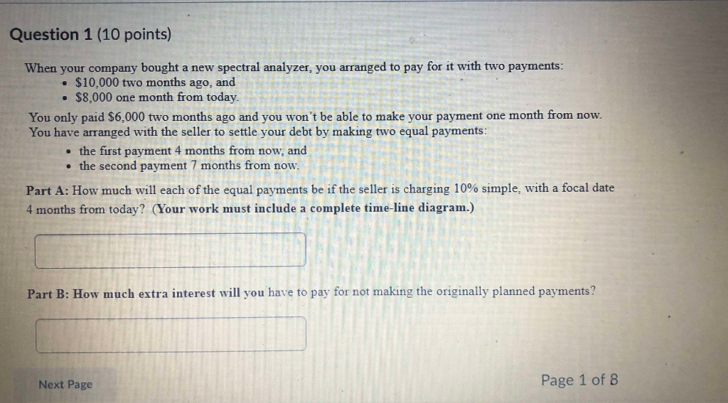 Solved Question 1 (10 points) When your company bought a new | Chegg.com