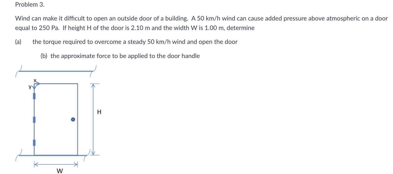 Solved Wind can make it difficult to open an outside door of | Chegg.com