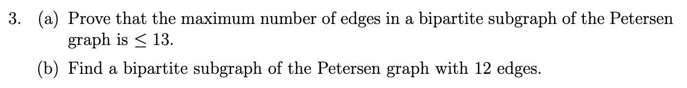 3. (a) Prove that the maximum number of edges in a | Chegg.com