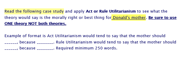 Act Utilitarianism Act Utilitarianism The Right A Chegg Com