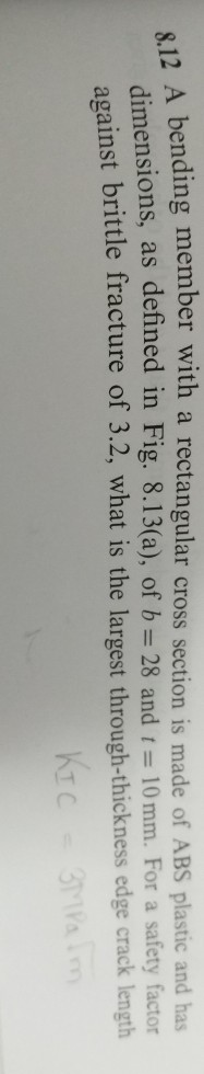Solved 12A Bending Member With A Rectangular Cross Section | Chegg.com