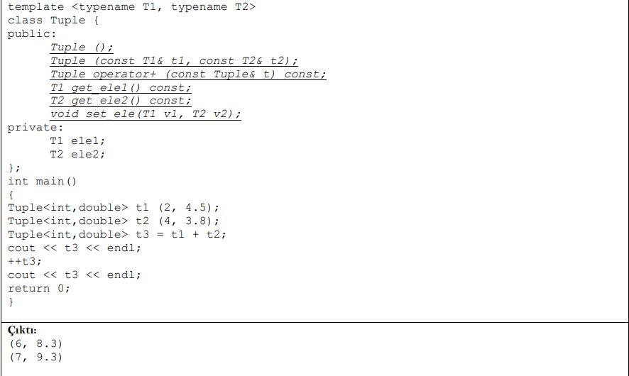 Solved Below is the class template, main function and sample | Chegg.com