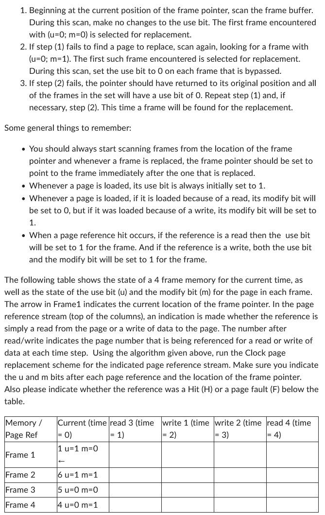 Solved 1. Beginning at the current position of the frame | Chegg.com