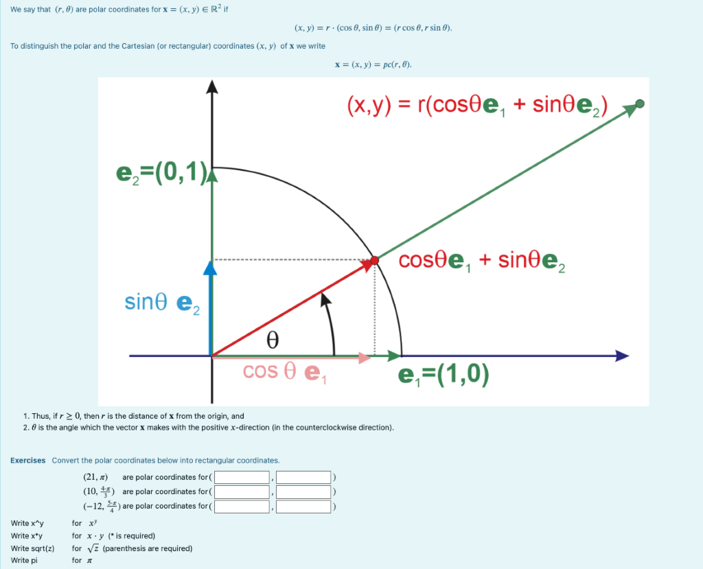 Solved We say that (r,θ) are polar coordinates for | Chegg.com