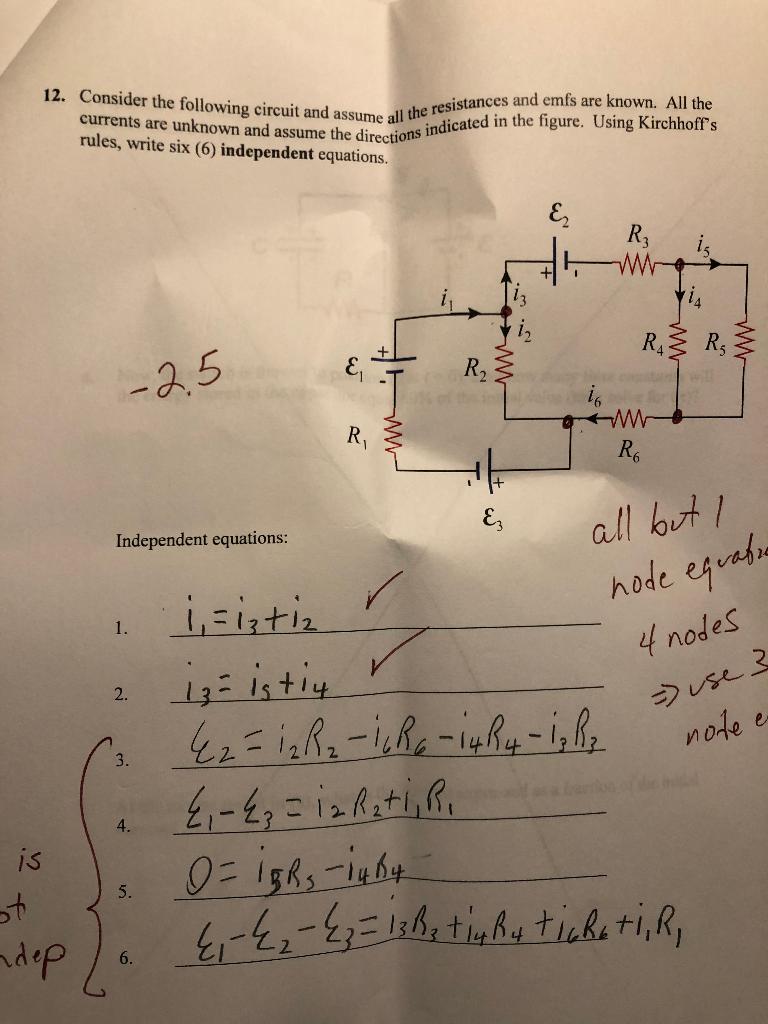 Solved 12. Consider the following circuit and assume all the | Chegg.com