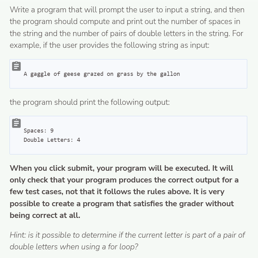Solved Write a program that will prompt the user to input a | Chegg.com