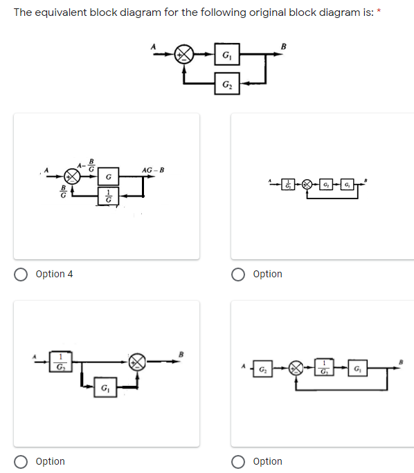 Solved The Equivalent Block Diagram For The Following | Chegg.com