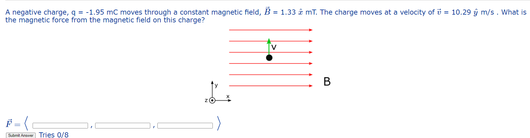 Solved A Negative Charge Q 1 95 Mc Moves Through A Co Chegg Com