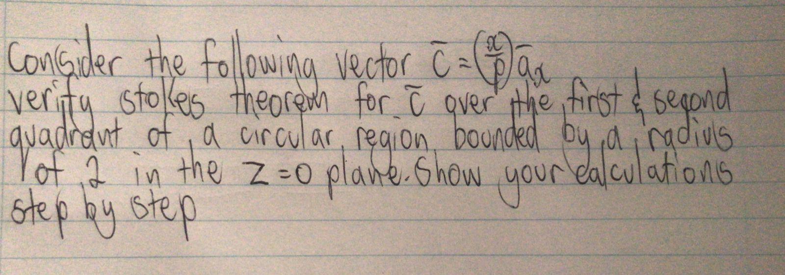 Solved Consider The Following Vector C = (daa Verity Stokes 