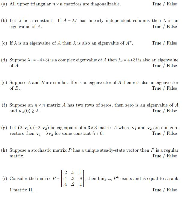 Solved (a) All upper triangular n x n matrices are | Chegg.com